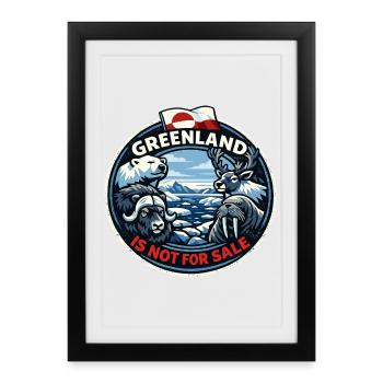 Greenland is not for sale flag - Framed poster (27 × 37 cm) - black - Front