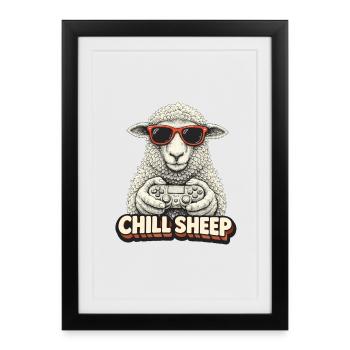 Graphismes de Chill Sheep Gaming - Affiche encadrée (27 × 37 cm) - noir - Devant