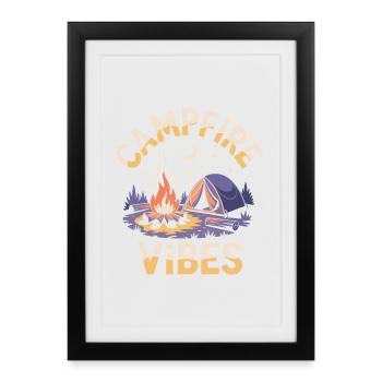 Ambiance de feu de camp - Affiche encadrée (27 × 37 cm) - noir - Devant