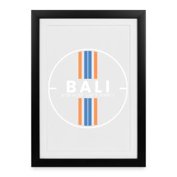 Bali Island Coordinates - Framed poster (27 × 37 cm) - black - Front