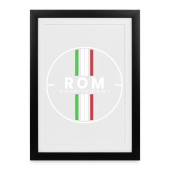 Rome Coordinates - Framed poster (27 × 37 cm) - black - Front