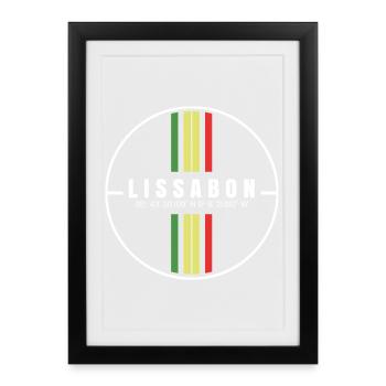Lisbon Coordinates - Framed poster (27 × 37 cm) - black - Front