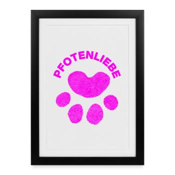 PAW LOVE! ANIMAL LOVE PETLOVE DOG LOVE CATLOVER - Framed poster (27 × 37 cm) - black - Front