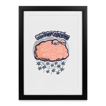 Rainy brain - Framed poster (27 × 37 cm) - black - Front