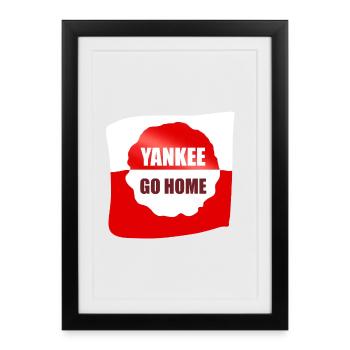 Logo contrastant Yankee Go Home - Affiche encadrée (27 × 37 cm) - noir - Devant