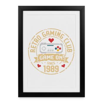 Vintage 1989 Anniversaire 1989 Cadeau 1989 - Affiche encadrée (27 × 37 cm) - noir - Devant
