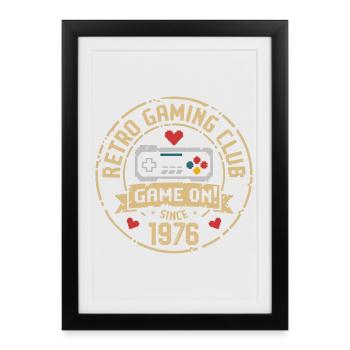Millésime 1976 Anniversaire 1976 Cadeau 1976 - Affiche encadrée (27 × 37 cm) - noir - Devant