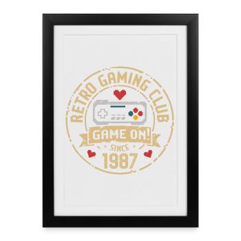 Vintage 1987 Anniversaire 1987 Cadeau 1987 - Affiche encadrée (27 × 37 cm) - noir - Devant