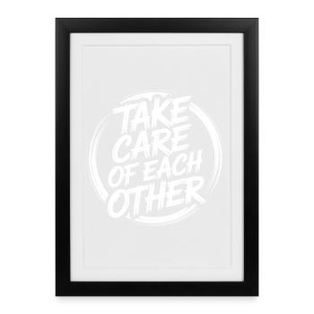 Kümmert euch umeinander - Gerahmtes Poster (27 × 37 cm) - Schwarz - Vorne
