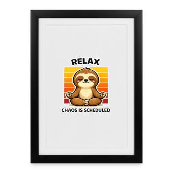 Méditation détendue de la paresse - Affiche encadrée (27 × 37 cm) - noir - Devant