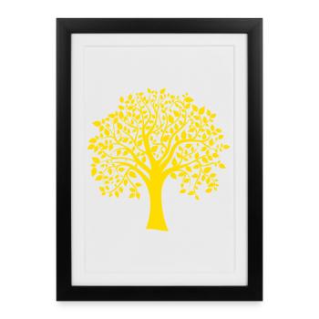 Icon Orange Jumbo Tree Print Silhouette - Framed poster (27 × 37 cm) - black - Front