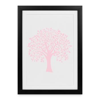 Icon Pink Jumbo Tree Print Silhouette - Framed poster (27 × 37 cm) - black - Front