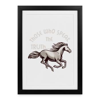 Le cheval et la Vérité - Affiche encadrée (27 × 37 cm) - noir - Devant