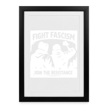 Silhouette antifasciste Lutte contre le fascisme Résistance - Affiche encadrée (27 × 37 cm) - noir - Devant