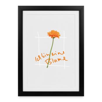 Orange Flower in Grid Frame Valentine's Day - Framed poster (27 × 37 cm) - black - Front