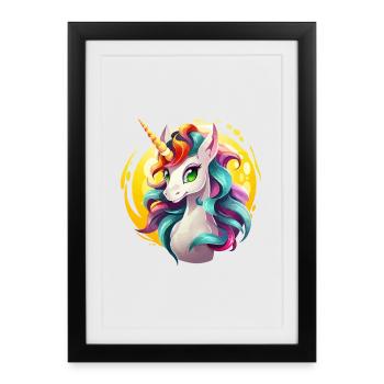 Licorne arc-en-ciel à Sonnencircle - Affiche encadrée (27 × 37 cm) - noir - Devant