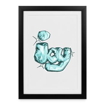 Icy, a drawn word - Framed poster (27 × 37 cm) - black - Front