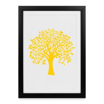 Base Yellow Jumbo Tree Print Silhouette - Framed poster (27 × 37 cm) - black - Front