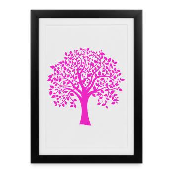 Base Pink Jumbo Tree Print Silhouette - Framed poster (27 × 37 cm) - black - Front