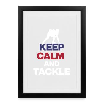 RESTEZ CALMES ET ATTAQUEZ ! ÉVÉNEMENT DES FANS DE FOOTBALL AMÉRICAINS - Affiche encadrée (27 × 37 cm) - noir - Devant