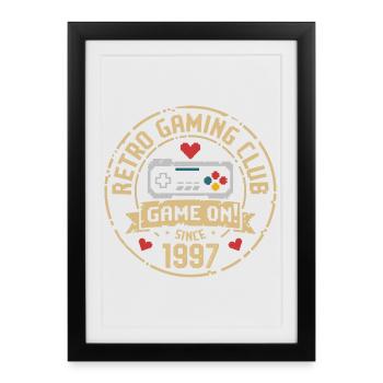 Vintage 1997 Anniversaire 1997 Cadeau 1997 - Affiche encadrée (27 × 37 cm) - noir - Devant