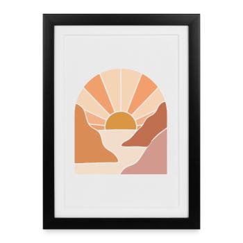 Sentier du canyon éclairé par le soleil - Affiche encadrée (27 × 37 cm) - noir - Devant