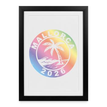 Majorque 2026 Coloré - Affiche encadrée (27 × 37 cm) - noir - Devant