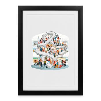Volume spiral in the shopping center - Framed poster (27 × 37 cm) - black - Front