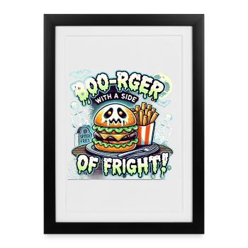 Boo-Rger With A Side Of Fright - Framed poster (27 × 37 cm) - black - Front