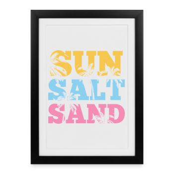Été - Soleil, sel et sable - Affiche encadrée (27 × 37 cm) - noir - Devant