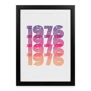 Millésime 1976 - Affiche encadrée (27 × 37 cm) - noir - Devant