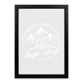 Alpine Trail Backpack Adventure - Framed poster (27 × 37 cm) - black - Front
