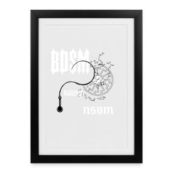 BDSM Gothic Contrast - Framed poster (27 × 37 cm) - black - Front