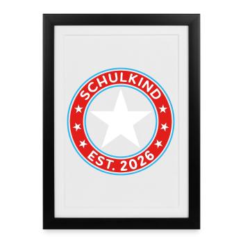 School Child 2026 School Enrollment Back to School First Class - Framed poster (27 × 37 cm) - black - Front