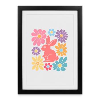 Happy Easter Bunny Boho - Framed poster (27 × 37 cm) - black - Front