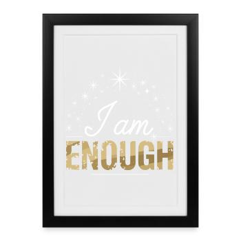 Je suis assez amour de soi en disant motivation - Affiche encadrée (27 × 37 cm) - noir - Devant