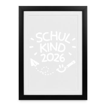 School Child 2026 School Enrollment Back to School - Framed poster (27 × 37 cm) - black - Front