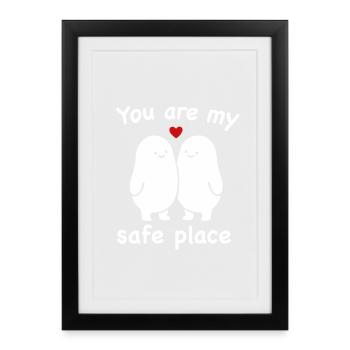 Du bist mein sicherer Ort – ein einfaches Liebesgeschenk - Gerahmtes Poster (27 × 37 cm) - Schwarz - Vorne