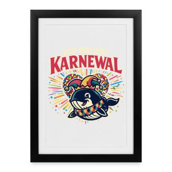 Cadeau d’anniversaire Carnaval 2026 Alaaf - Affiche encadrée (27 × 37 cm) - noir - Devant