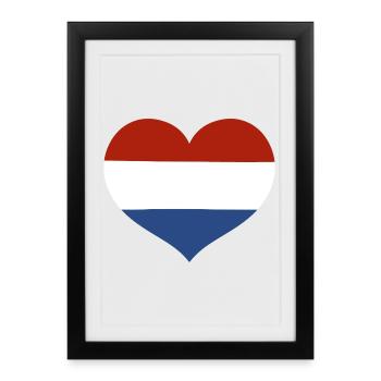 Netherlands Flag Heart - Framed poster (27 × 37 cm) - black - Front