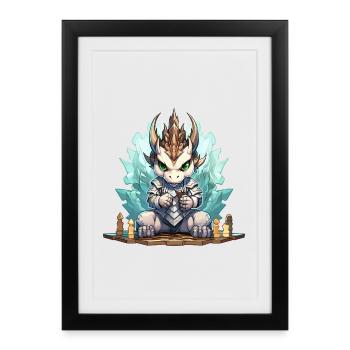 Couronne de Cristal du Chevalier Dragon de Glace - Affiche encadrée (27 × 37 cm) - noir - Devant