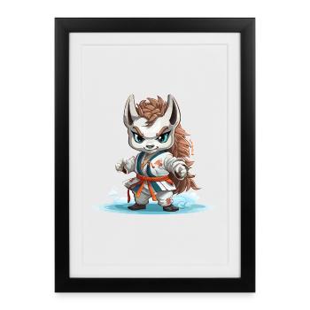 Renard des Neiges Féroce - Affiche encadrée (27 × 37 cm) - noir - Devant
