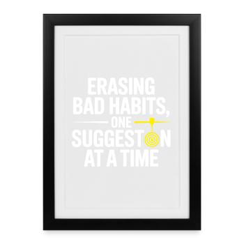Hypnotiseur effaçant les mauvaises habitudes : un point à suggérer pour - Affiche encadrée (27 × 37 cm) - noir - Devant