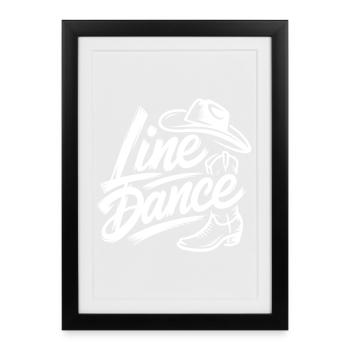 Line Dance – Country Western Tanz - Framed poster (27 × 37 cm) - black - Front
