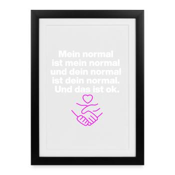 MON NORMAL EST MON NORMAL, LE TIEN VA BIEN ✌️ - Affiche encadrée (27 × 37 cm) - noir - Devant