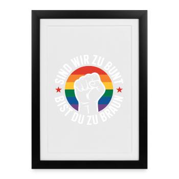 Are We Too Colorful - Antifa Pride Tee - Framed poster (27 × 37 cm) - black - Front