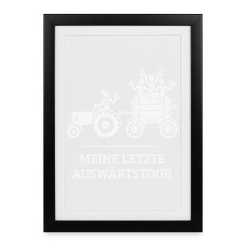 Ma dernière tournée à l’extérieur, un baril de bière tracteur JGA W - Affiche encadrée (27 × 37 cm) - noir - Devant