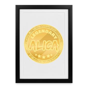 Idée cadeau Alica - Affiche encadrée (27 × 37 cm) - noir - Devant