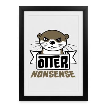 Otter Nonsense Funny Pun Otter Love Saying - Framed poster (27 × 37 cm) - black - Front