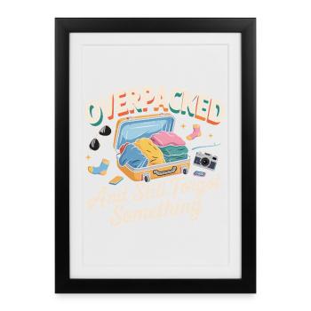 Funny backpacking travel t-shirt around the world - Framed poster (27 × 37 cm) - black - Front